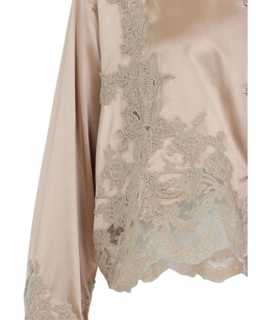 Chemise À Empiècements En Dentelle Ermanno Scervino en coloris Natural