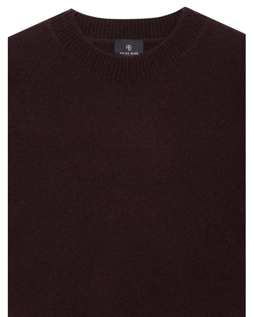 Anine Bing Purple Crew-Neck Sweater