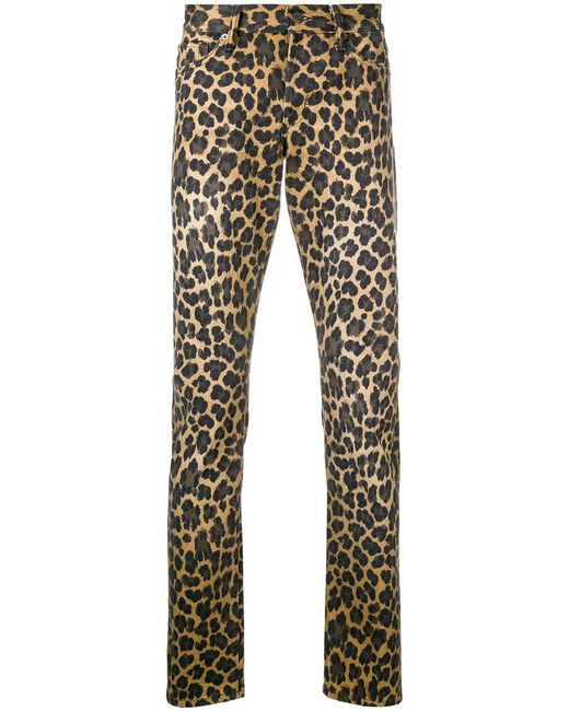 Tom Ford Brown Leopard Print Skinny Jeans for men