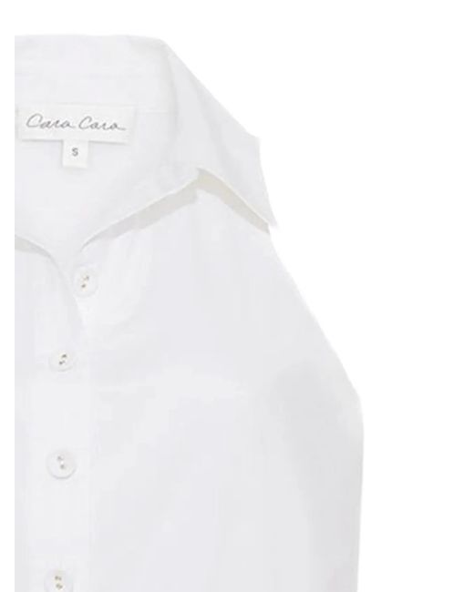 Cara Cara White Button-Up Halter Top