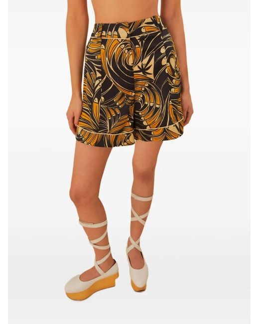 Farm Rio Black Toucan-Print Shorts