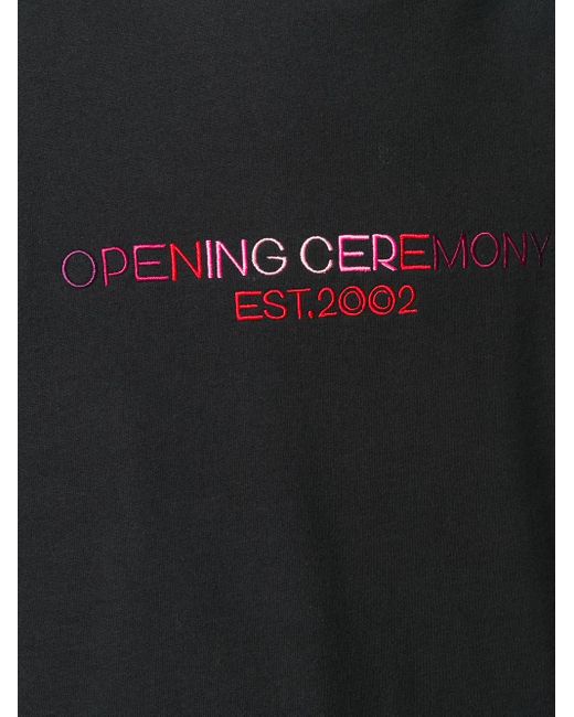Opening Ceremony Blue Embroidered-Logo Crew-Neck Sweatshirt for men
