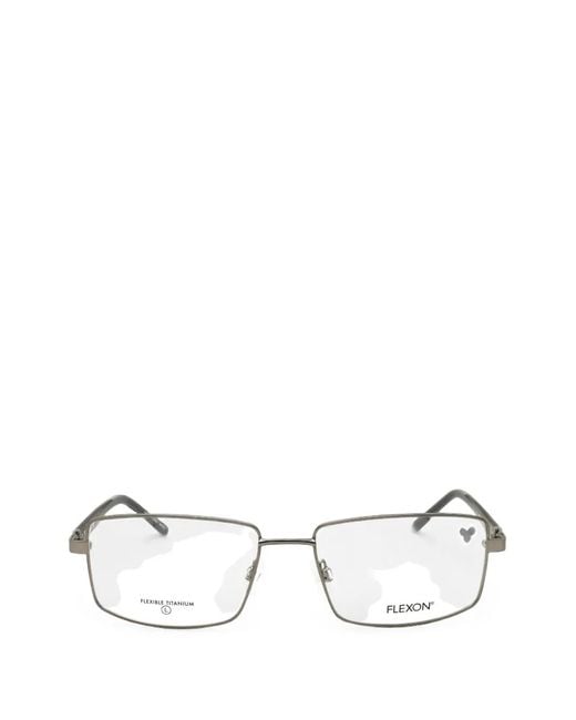 Flexon White Rectangle-Frame Glasses for men