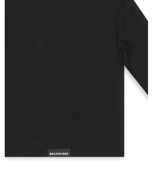 Balenciaga Black V-neck Long-sleeves Sweatshirt for men
