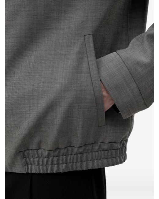 HUGO Gray Zip-Up Elasticated-Hem Jacket for men