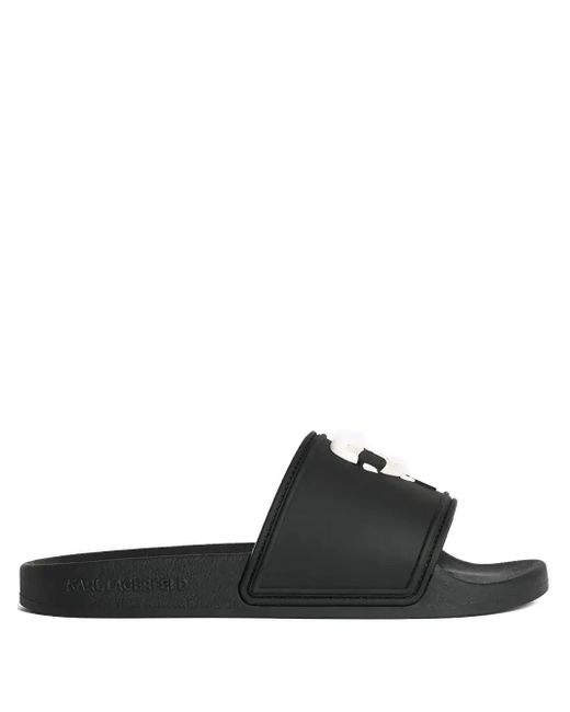 Karl Lagerfeld Ikon Kondo Badslippers in het Black