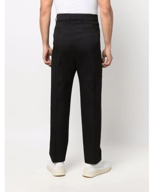 AMI Black Side-stripe Tailored Trousers for men