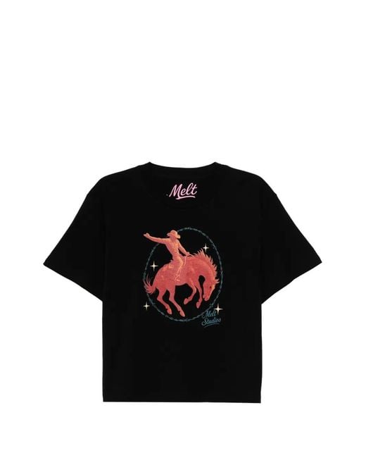 Melt Black Graphic-Print Short-Sleeve T-Shirt