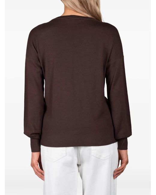 Moorer Brown V-Neck Sweater