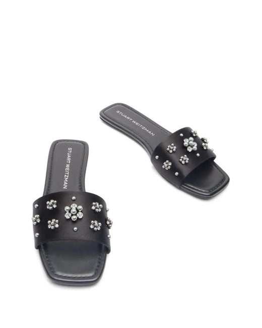 Stuart Weitzman White Poppy Slides