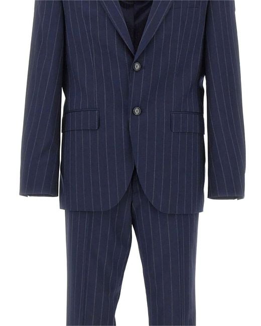 Boss Blue Pinstripe-Print Virgin-Wool Suit for men