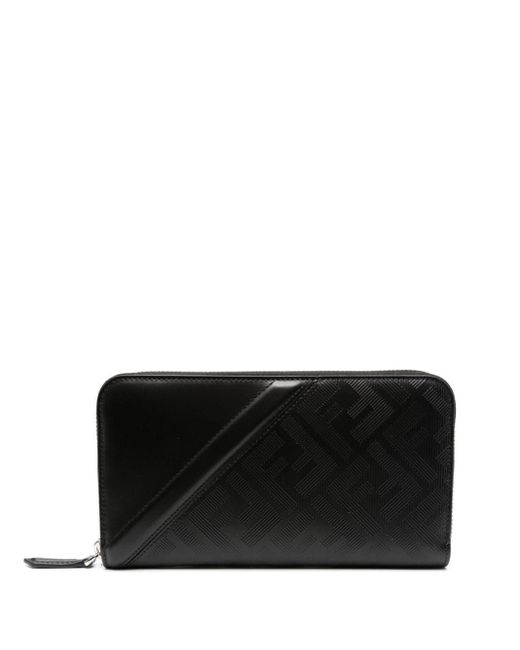Fendi Black Ff-motif Leather Wallet for men