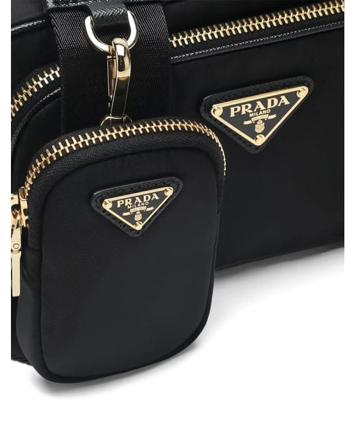 Prada Black Top-Zip Cross Body Bag