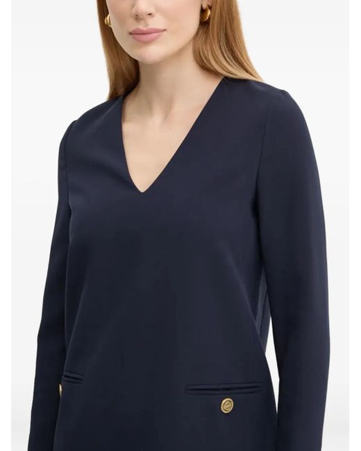 Twinset Blue Button Pockets Mini Dress