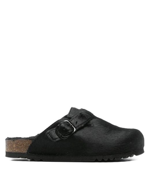 Scholl Black Boston Shearling Clogs