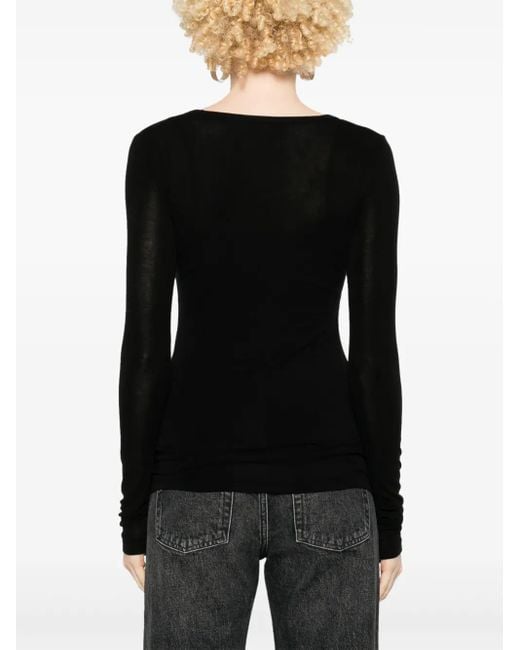 Agolde Black Corey Scoop Neck Top