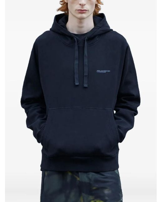 MOOS STUDIO Blue Drawstring Hoodie for men