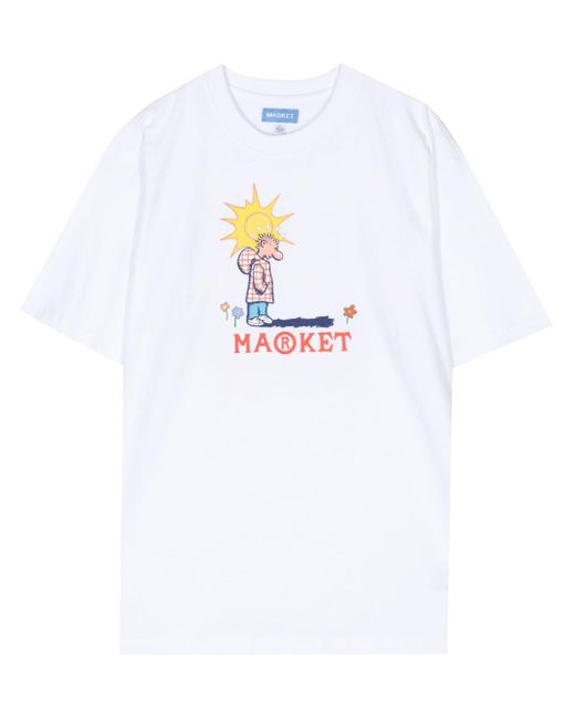 T-shirt Shadow Work di Market in White da Uomo