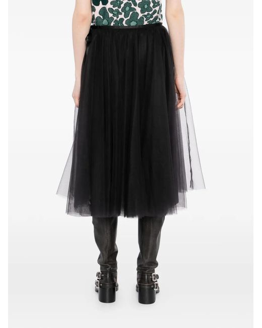 JNBY Black Layered Mesh Midi Skirt