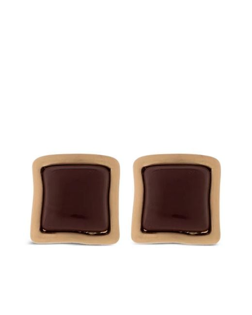 Cult Gaia スクエア ピアス Brown