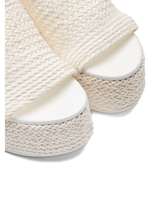 Casadei Gray 80Mm Woven Heeled Mules