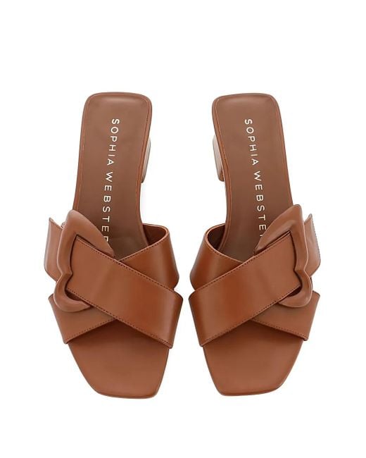 Sophia Webster Brown 50Mm Blair Buckle Heeled Sandals