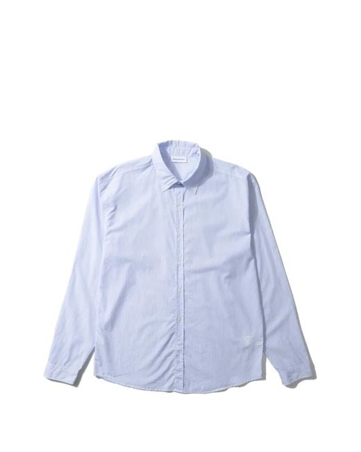 Edmmond Studios Blue Vertical-Stripe Long-Sleeve Shirt for men