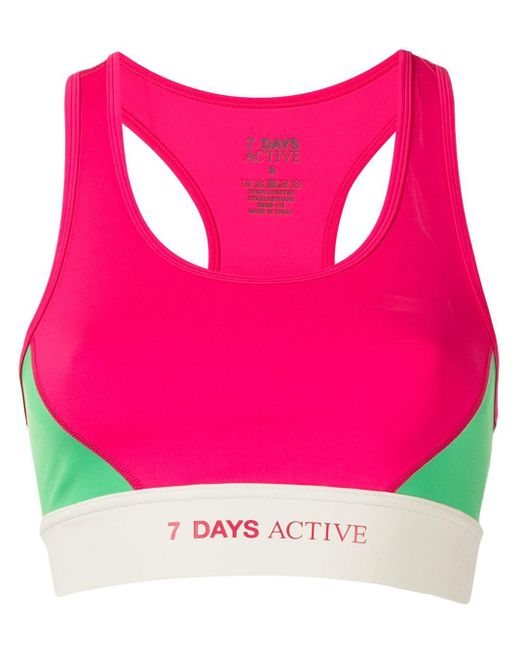 7 DAYS ACTIVE Pink Sport-BH mit Logo-Bund