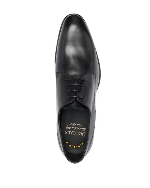 Doucal's Black 32Mm Leather Derby Shoes for men