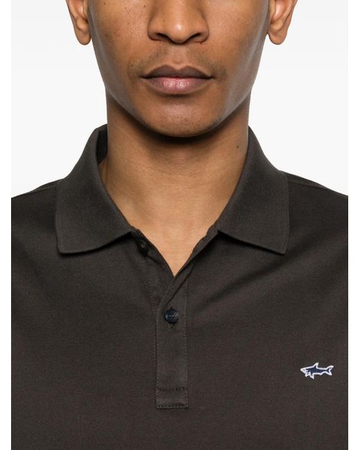 Paul & Shark Gray Logo-Detail Polo Shirt for men