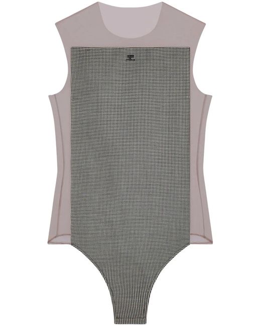 Courreges Gray Illusion Houndstooth Bodysuit