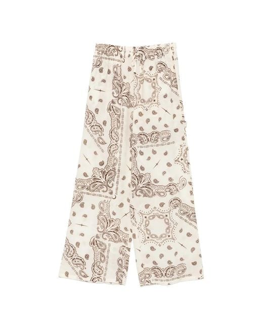 VENUJA White Paisley-Print Drawstring Trousers