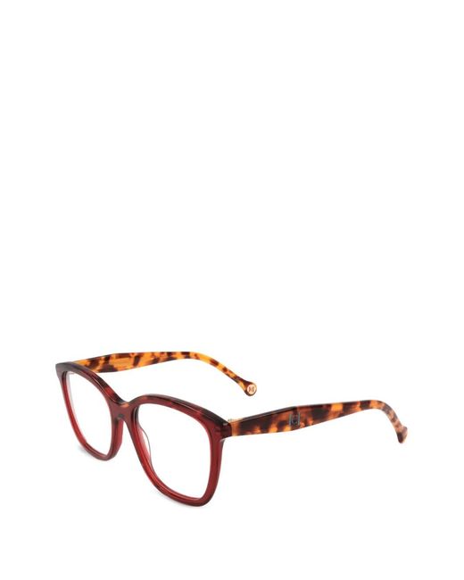 Carolina Herrera White Tortoiseshell-Effect Square-Frame Glasses