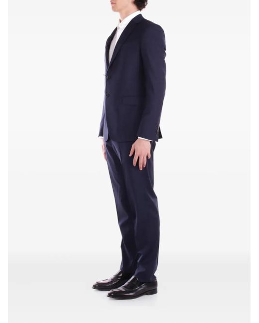 Emporio Armani Einreihiger Anzug aus Schurwolle in Blue für Herren