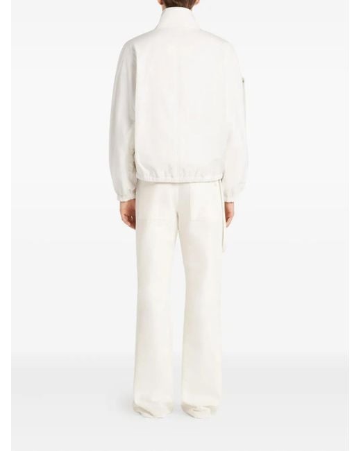 Courreges White Zippered Cropped Jacket for men