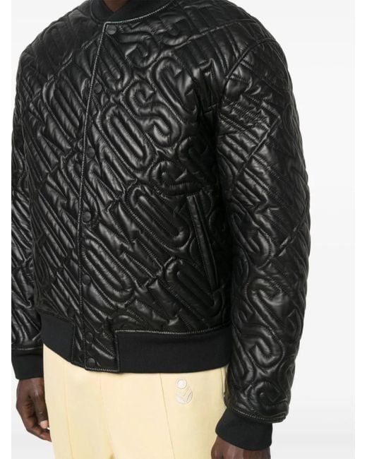 Moschino Black Quilted Bomber Jacket for men