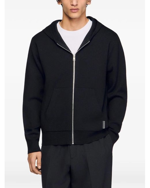 Sandro Black Oversized Sweatshirt for men