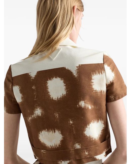 Prada Brown Printed Canvas Shirt