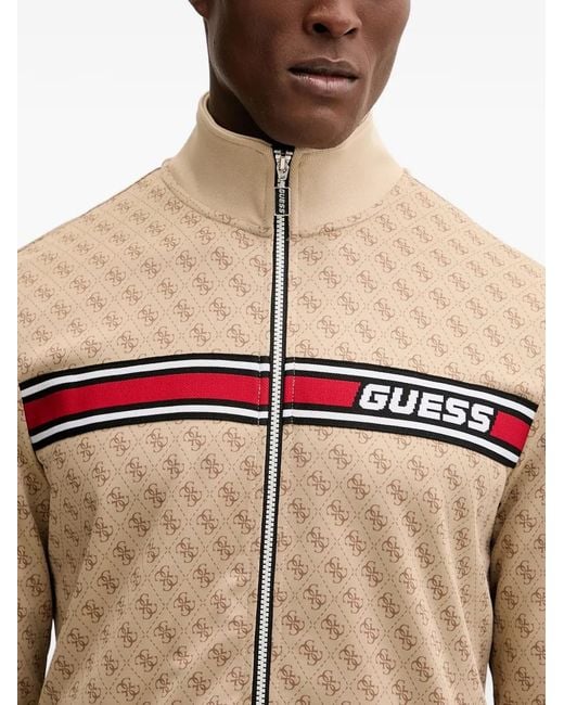 Guess Natural Monogram Zip-Fastening Track Jacket for men