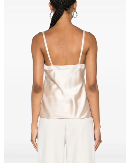 Blanca Vita White Trachy Oberteil Aus Satin