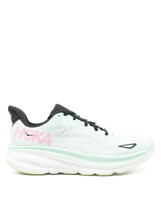 Hoka One One White Clifton 9 Sneakers for men