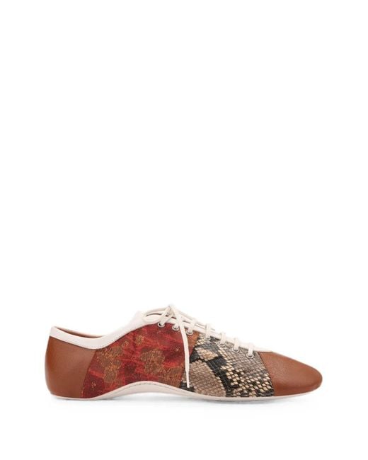 Dries Van Noten Brown Patchwork Leather Sneakers for men