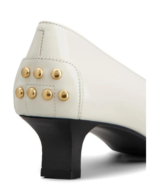 Tod's White Studs-Detail Pumps