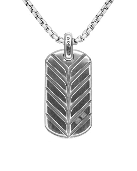 David Yurman Blue Sterling Chevron Tag (35Mm) for men