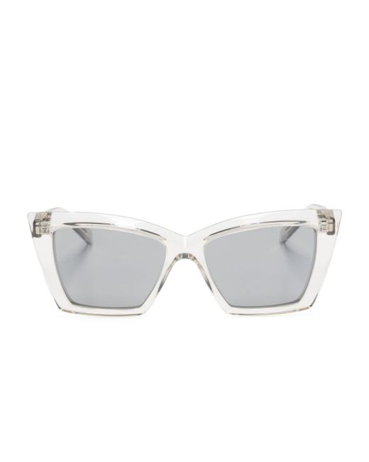 Saint Laurent White Butterfly-frame Sunglasses