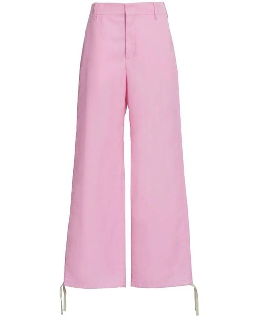 Marni Pink Pants With Embroidered Logo