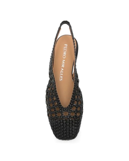 Pedro Miralles Black Mules Plates Olimpia