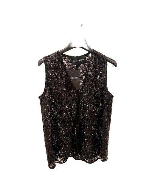 Ralph Lauren Black Sequin-Embellished V-Neck Blouse