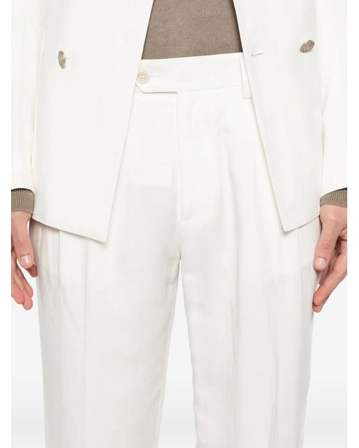 Eleventy White Double-Breasted Suit for men