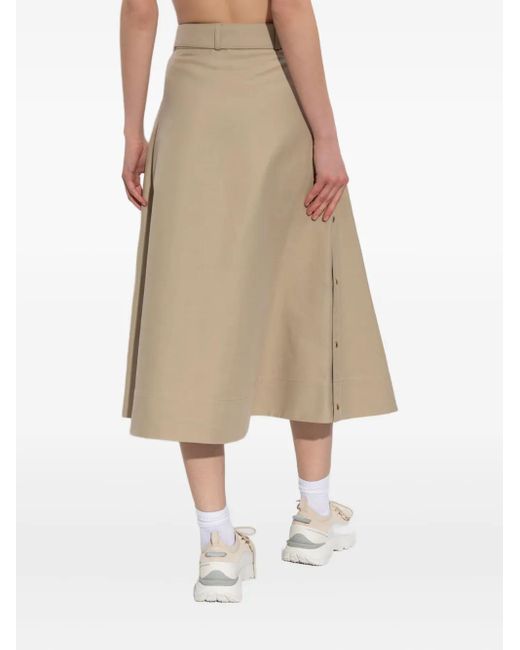 Moncler Natural Belted Midi Skirt
